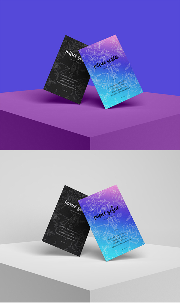 Free Download Fresh Brand Business Card Mockup (PSD)