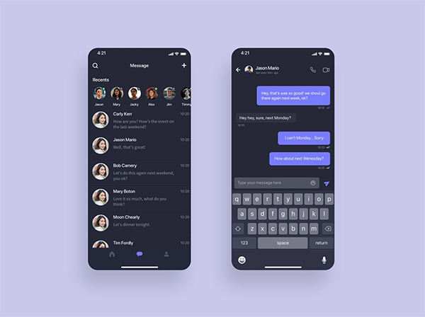Message App UI Design Freebie