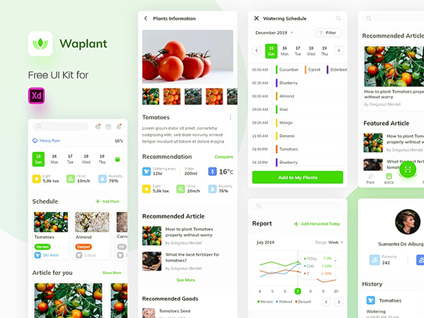 Waplant Plants Mobile Apps Free UI Kit