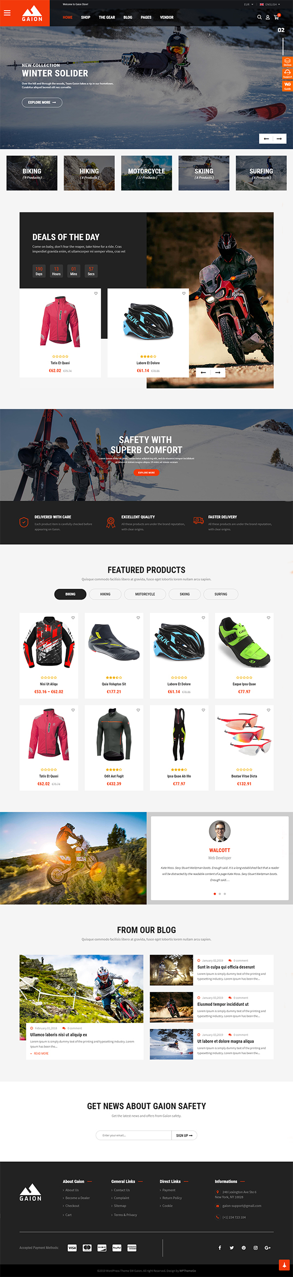 Gaion - Sport Accessories Shop WordPress WooCommerce Theme