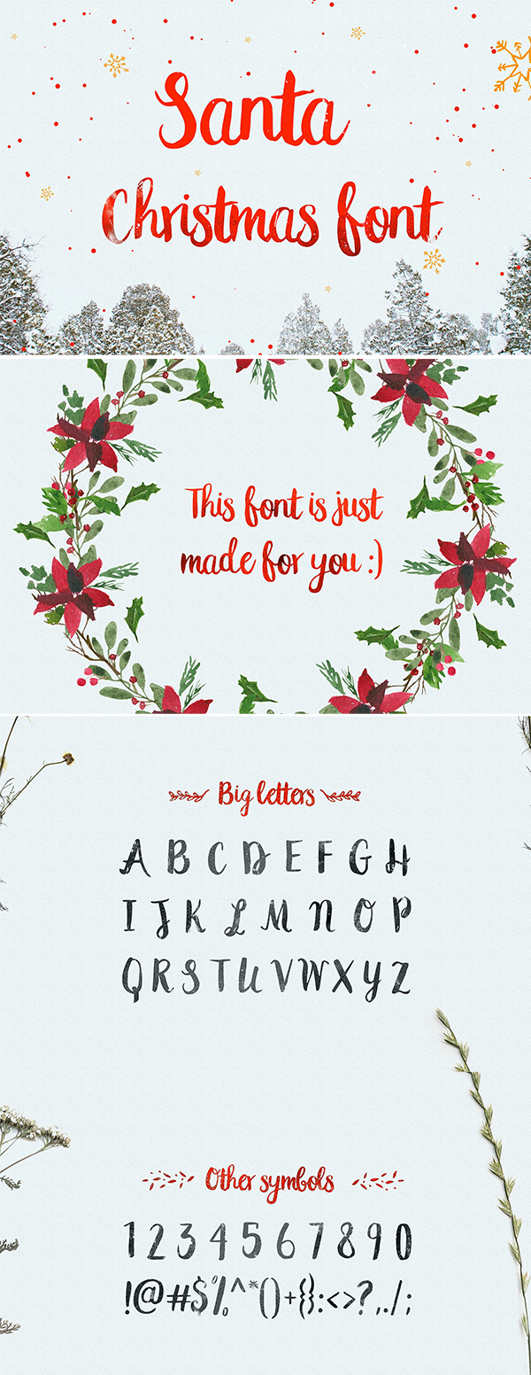 Santa Christmas Font Type