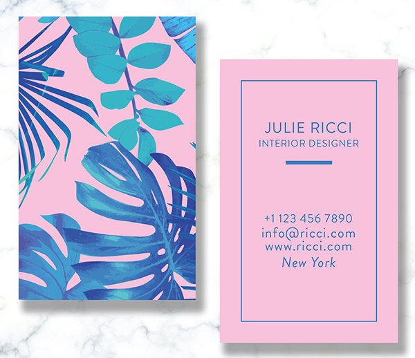 Blue Purple Exotic Business Card