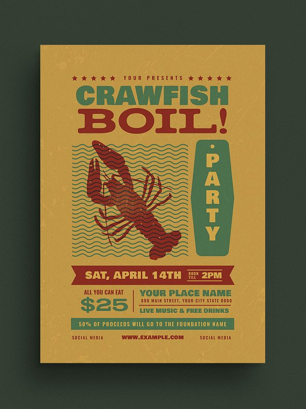 Crawfish Boil Event Flyer