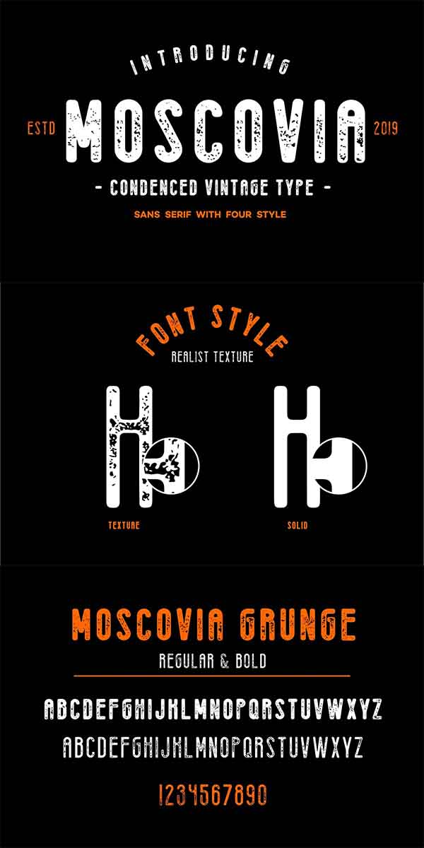 Moscovia Grunge Vintage - Sans Serif