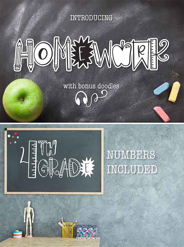 Homework - A School Teacher Font