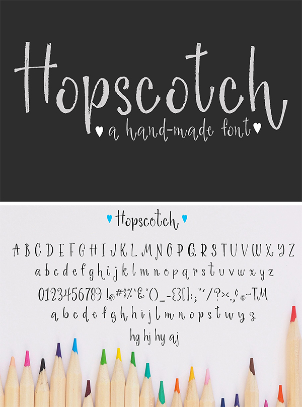 Hopscotch Hand-Made Font