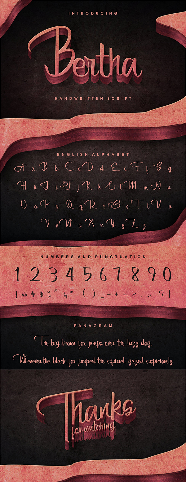 Bertha - Script With Ligatures