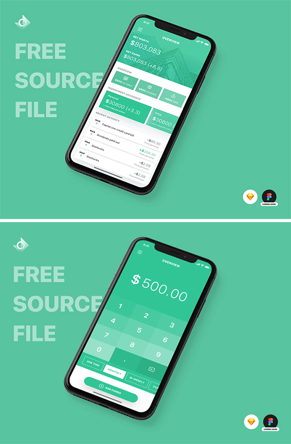 Free Download Creative iPhone X Finance App Design For Designers