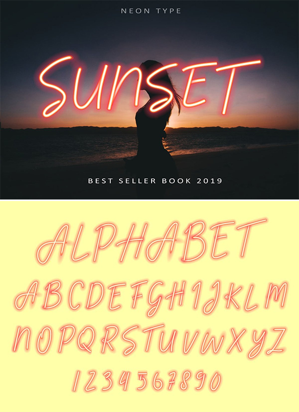 Display Neon Style Font