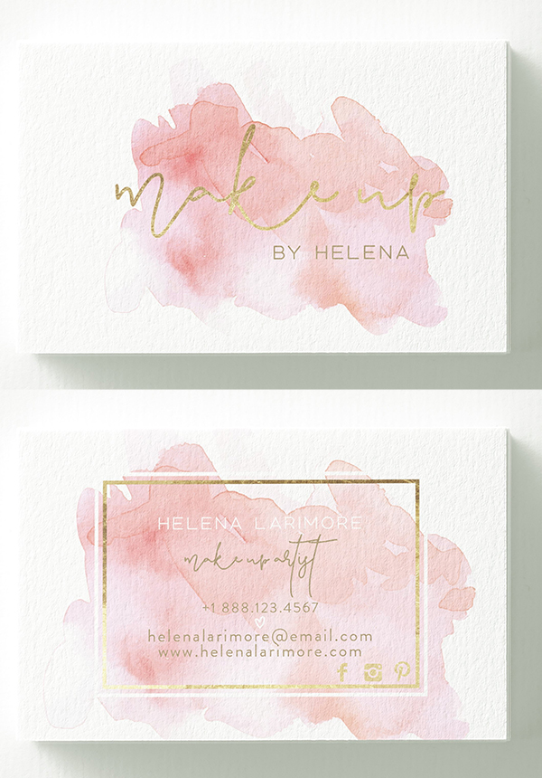 Watercolour Make Up Business Card