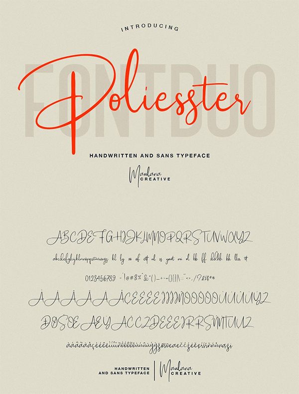 Poliesster - Font Duo Script