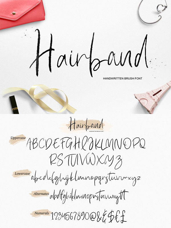 Hairband Brush Font
