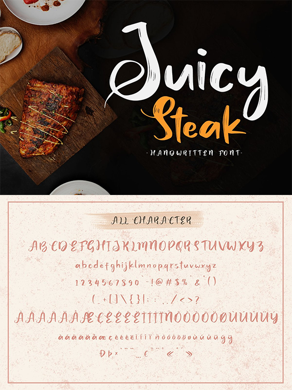 Juicy Steak - Handwritten Font