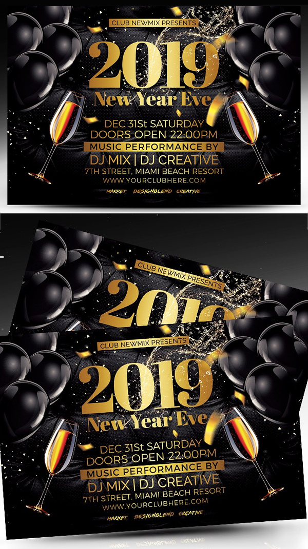 Golden New Year Party Flyer