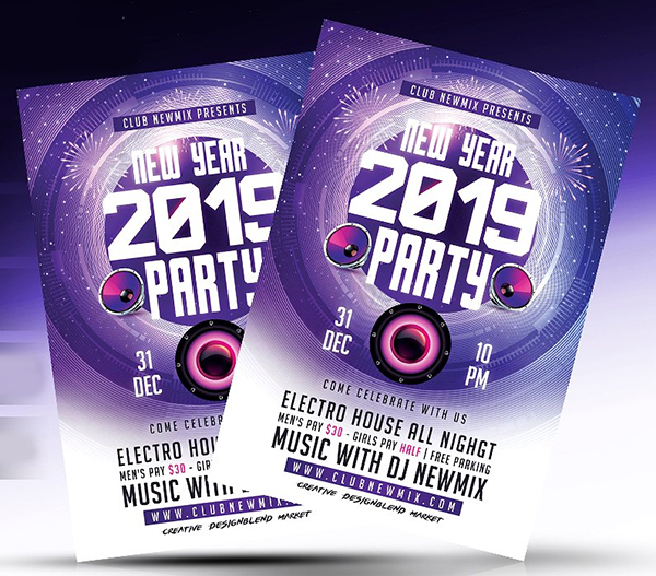 Colorful New Year Flyer Template