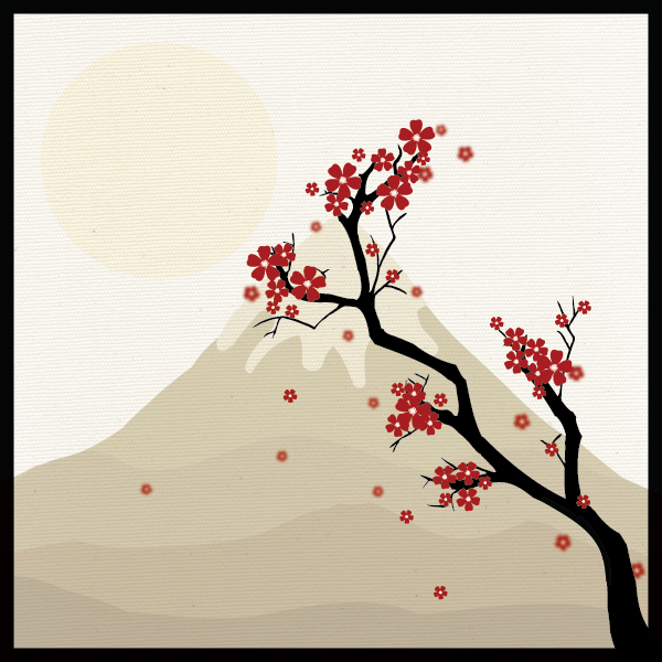 Create a Japanese Cherry Blossom Scene