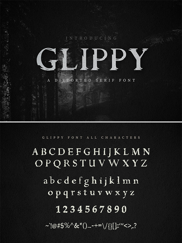 Glippy Industrial Font