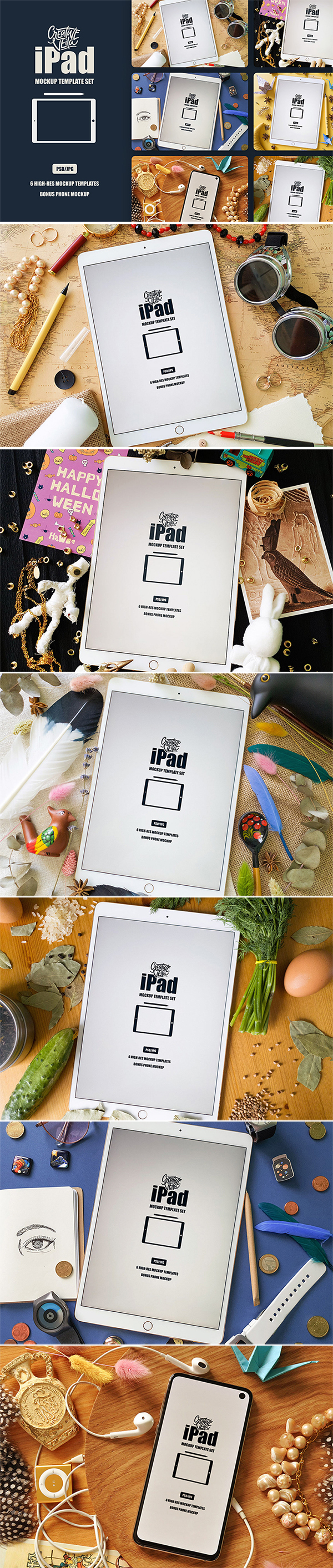 Free Download Awesome High Resolution iPad Mockup Templates