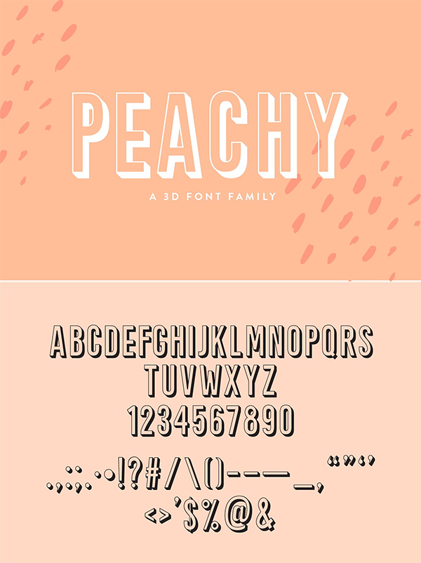 Peachy | A 3D Font