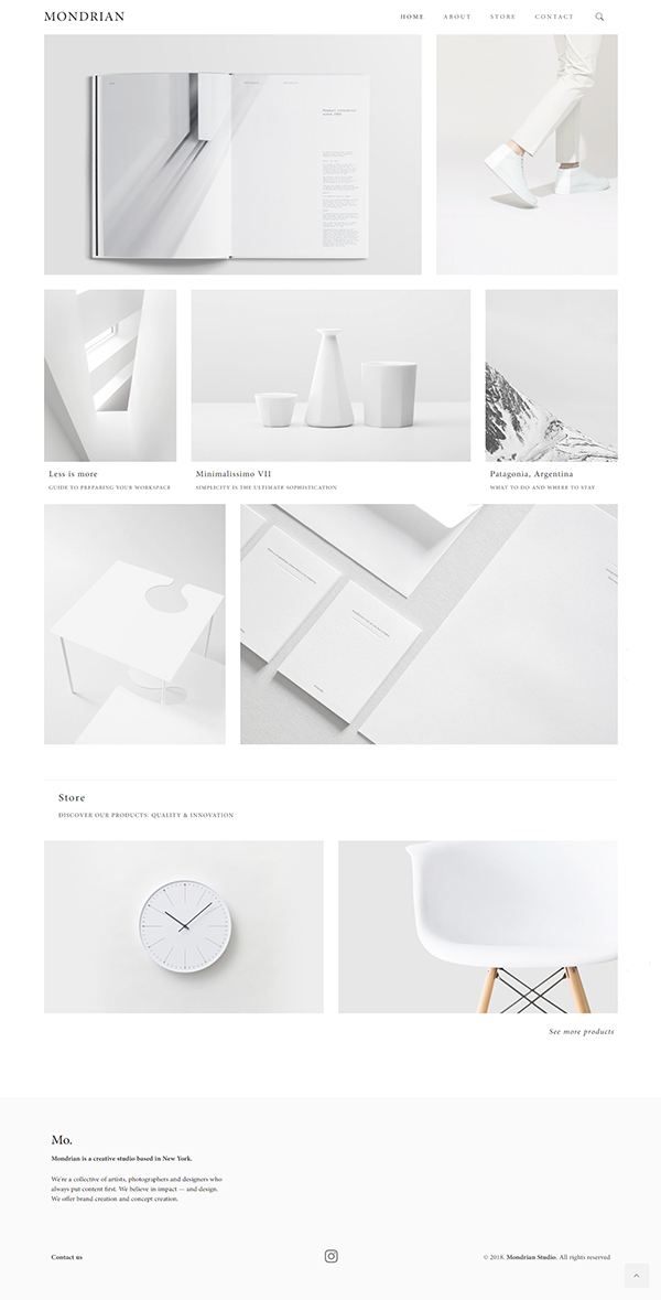 Mondrian - Minimal Blog and Store