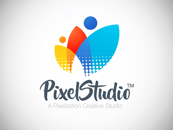 Colorful Floral Logo Pixel Studio