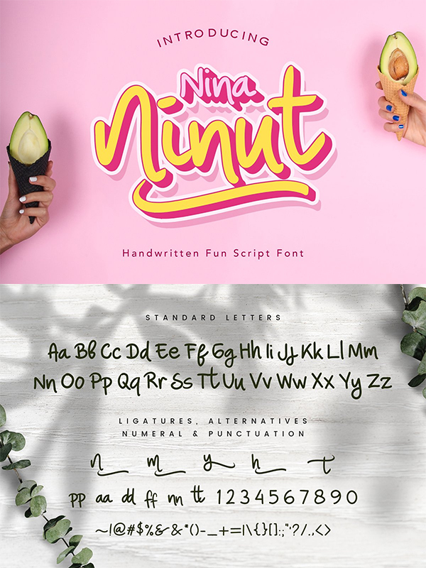 Nina Ninut – Fun Handwritten Font Design