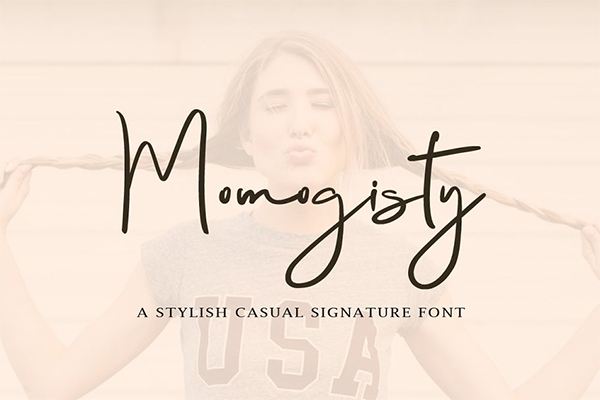 Momogisty Signature Font Design