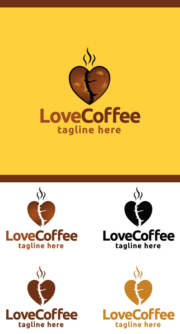 Love Coffee Logo Template