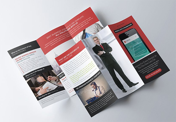 Mobile App Trifold Brochure Template