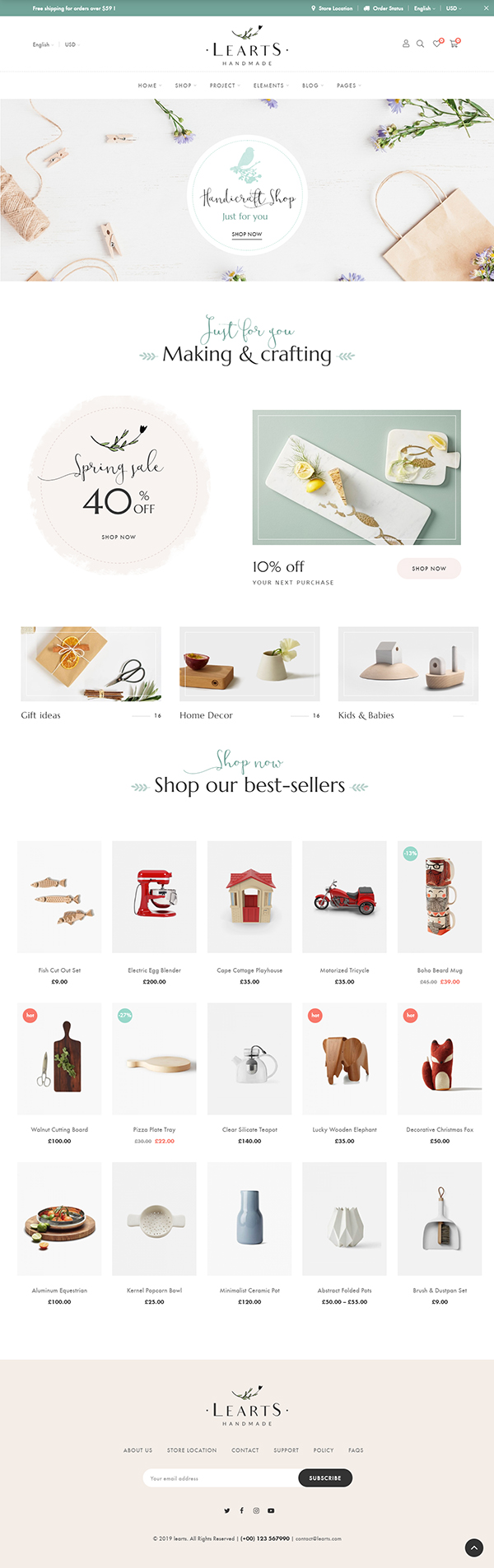 LeArts - Handmade Shop WooCommerce WordPress Theme