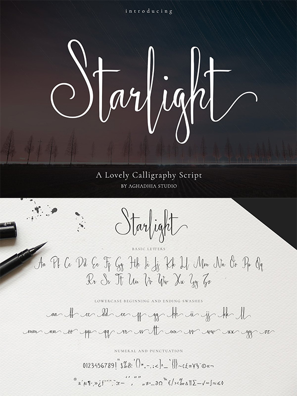 Starlight - Lovely Calligraphy Font