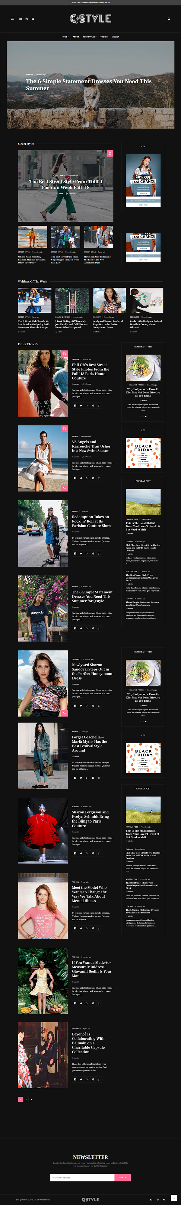 Qstyle - A WordPress Theme For Bloggers