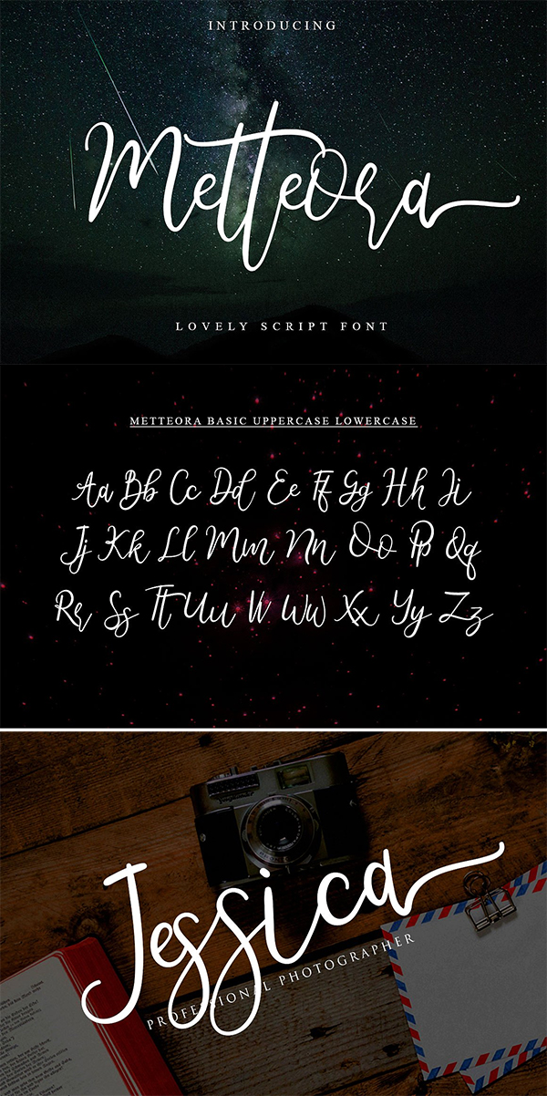 Metteora lovely script Font