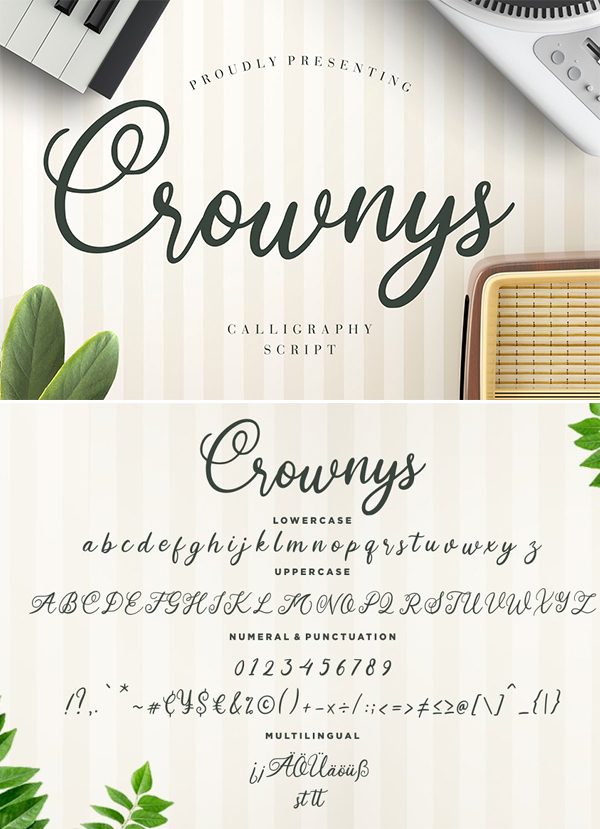 Crownys Calligraphy Script Font
