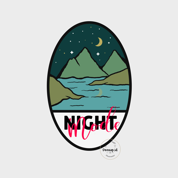 Night Mode Landscape Logo