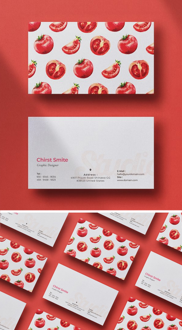 Food Business Card Template