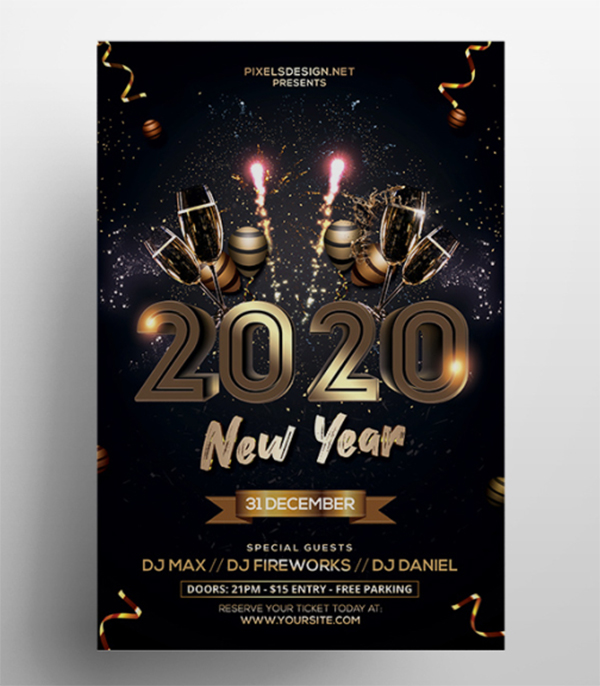 New Year Eve Free PSD Flyer Template