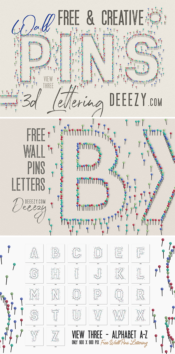 Free Wall Pins 3D Lettering