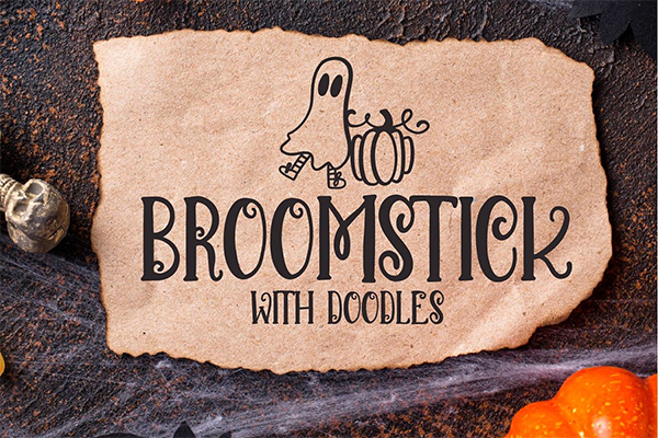 Broomstick Halloween Font