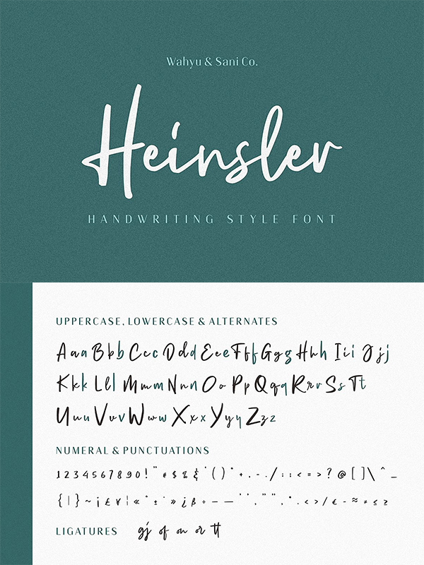 Heinsler | Handwriting Style Font