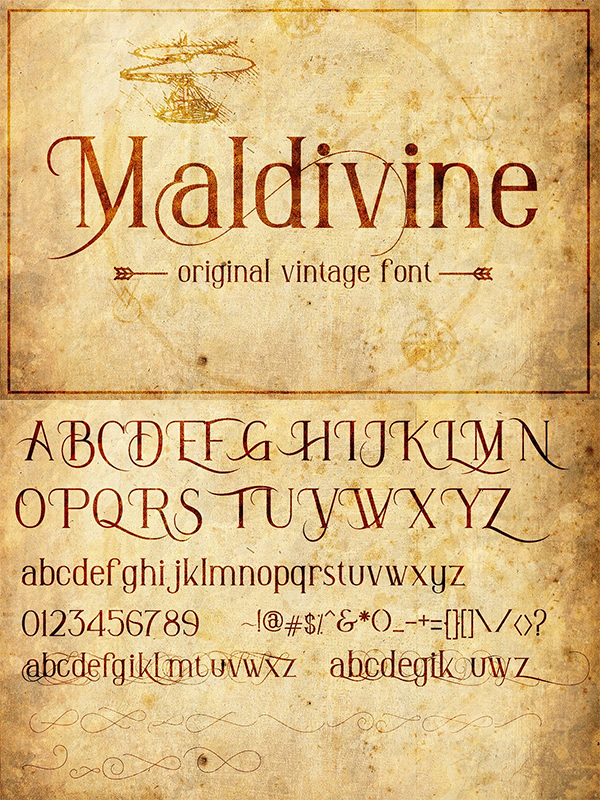 Maldivine Vintage Font