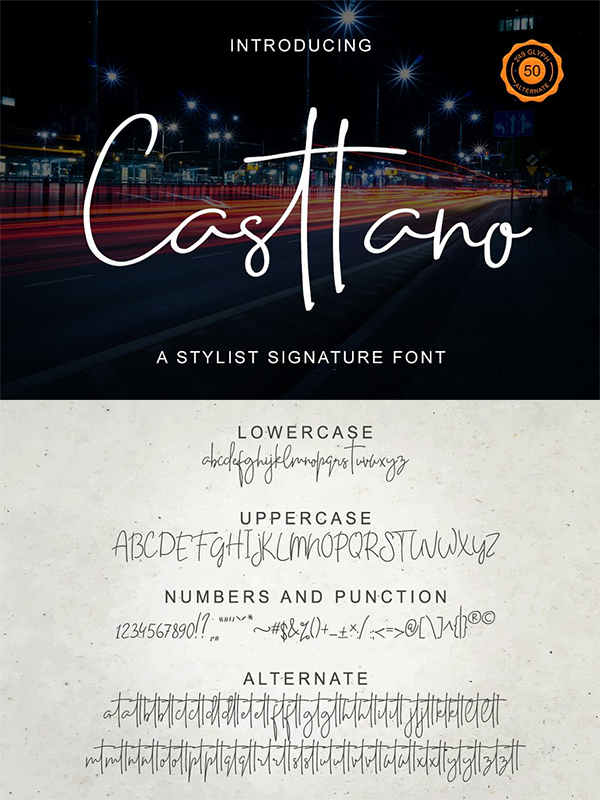 Casttano Signature Font