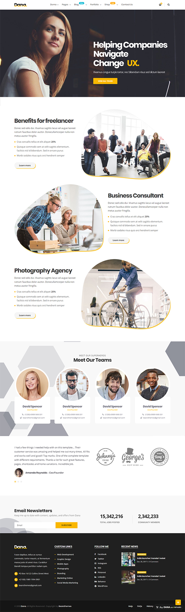Dana - Corporate Business Multi-Purpose WordPress Themes