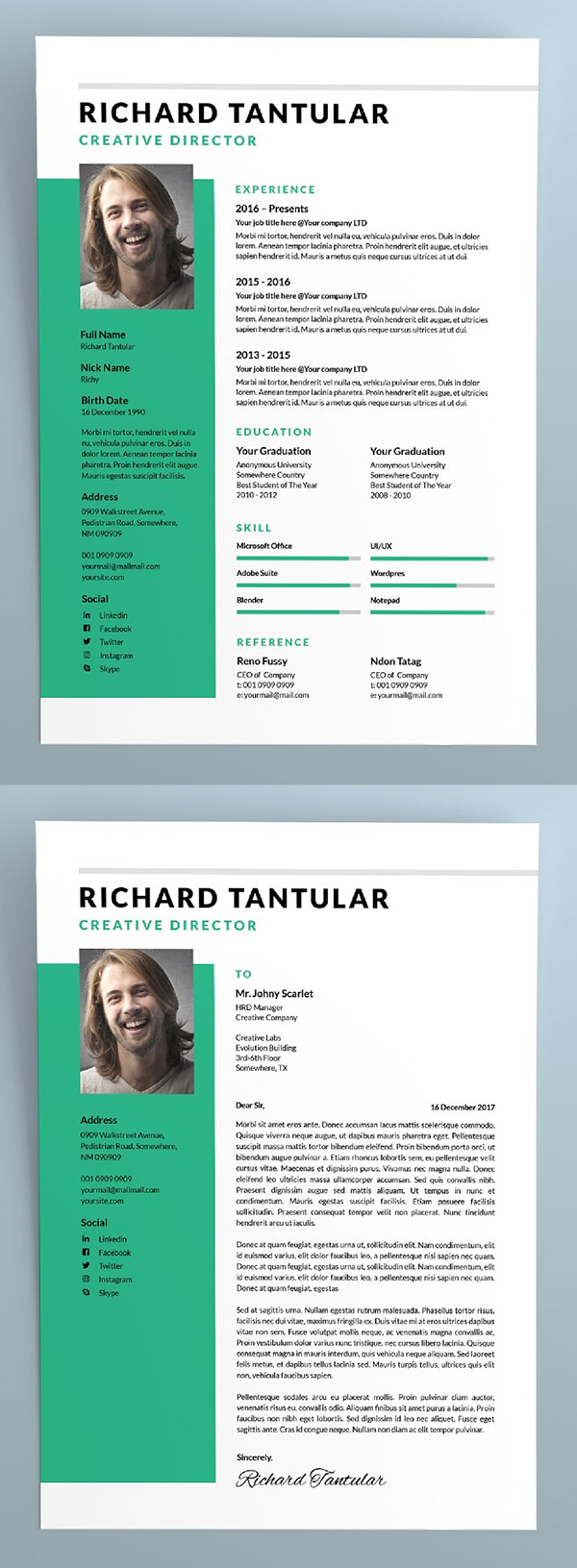 simple Creative Resume / CV