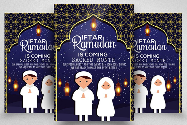 Ramadan Flyer With Muslim Kids Flyer