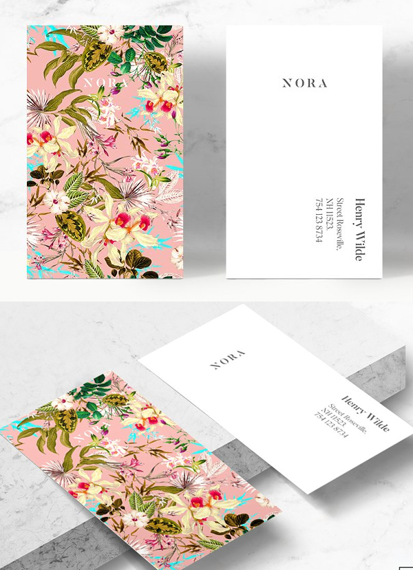Nora Floral Business Card Template