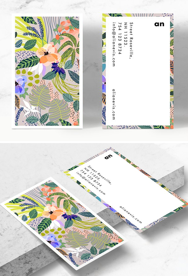 Wander Floral Business Card Template