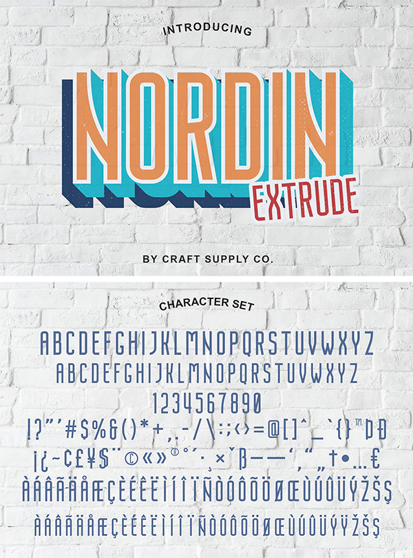 Nordin Extrude Font Family