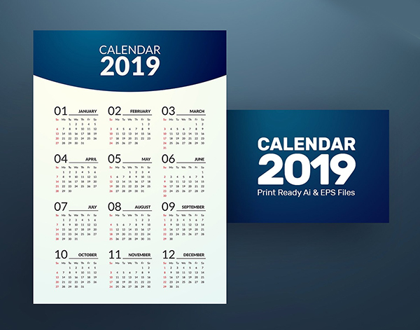 Minimal Calendar 2019