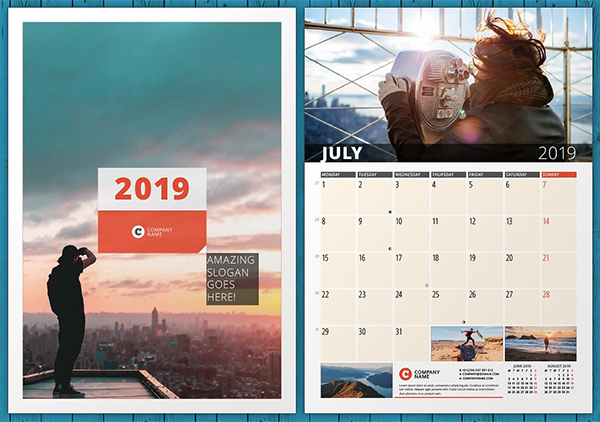 Creative & Colorful Wall Calendar 2019